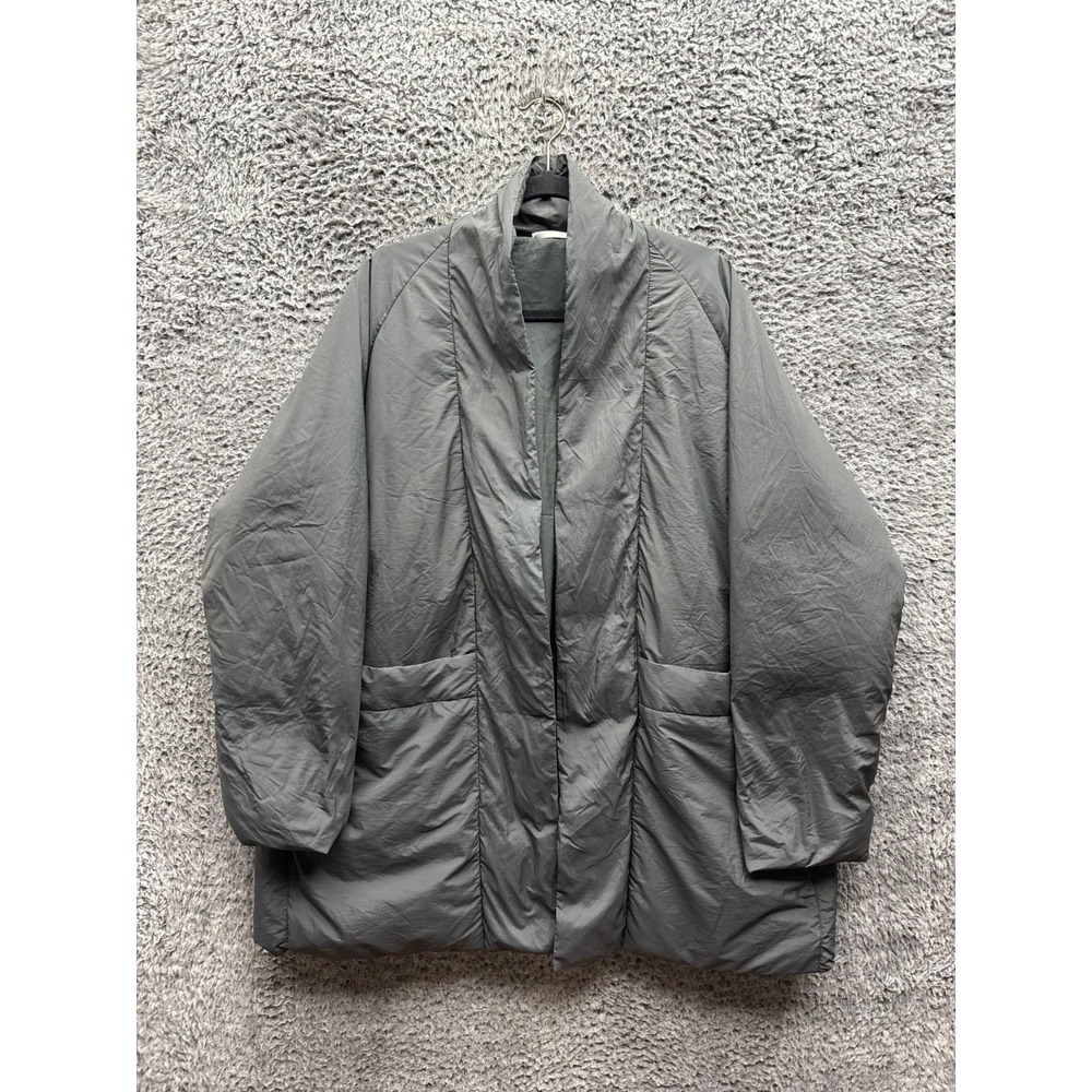 Nice Rice Relaxed Fit Padded Open Front Puffer Jacket Coat Dark Gray Mens Size S